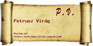 Petrusz Virág névjegykártya