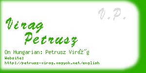 virag petrusz business card